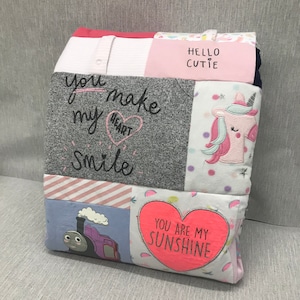 memory quilt keepsake using old baby clothing - cot size Baby clothes blanket