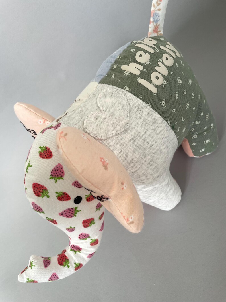 Keepsake Elephant: Handmade from Baby Clothes / Loved One's Clothing image 15