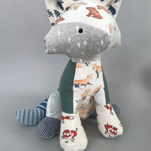Memory keepsake fox made from baby clothes or clothing from a loved one image 8
