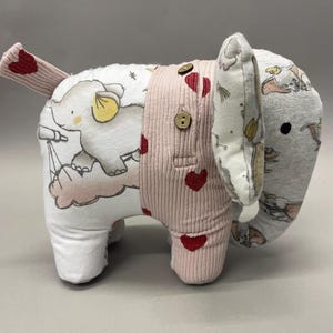 Keepsake Elephant: Handmade from Baby Clothes / Loved One's Clothing image 4