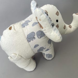 Keepsake Elephant: Handmade from Baby Clothes / Loved One's Clothing image 3