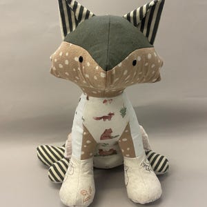 Memory keepsake fox made from baby clothes or clothing from a loved one image 11
