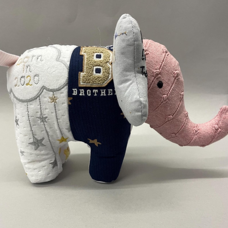 Keepsake Elephant: Handmade from Baby Clothes / Loved One's Clothing image 16