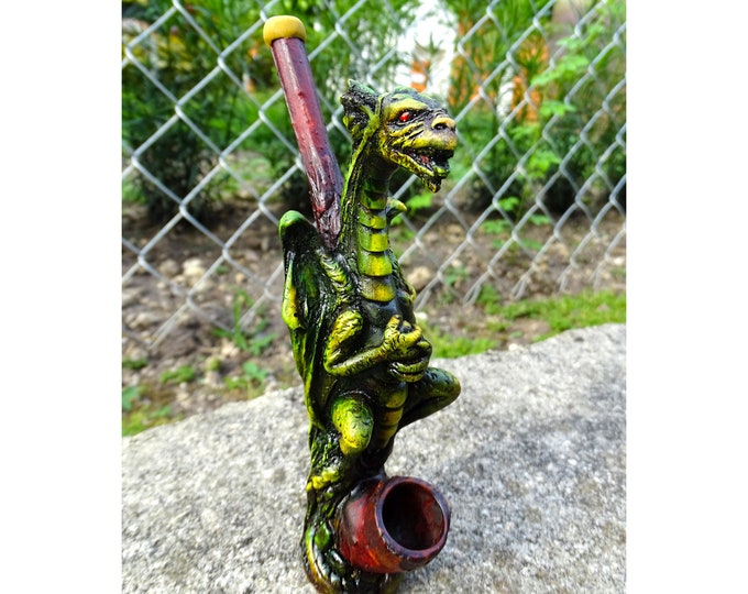 Dragon Tobacco Smoking Pipe Handmade Fantasy Art Natural Bowl Medieval