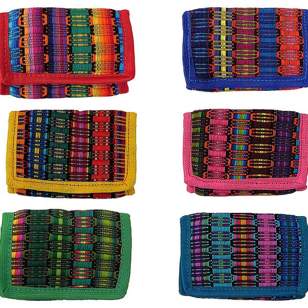 Woven Multicolored Soft Trifold Wallet - Handmade Boho Pattern Ethnic Bags Travel Accessories Unique Festival Fashion Artisan Gifts for Her