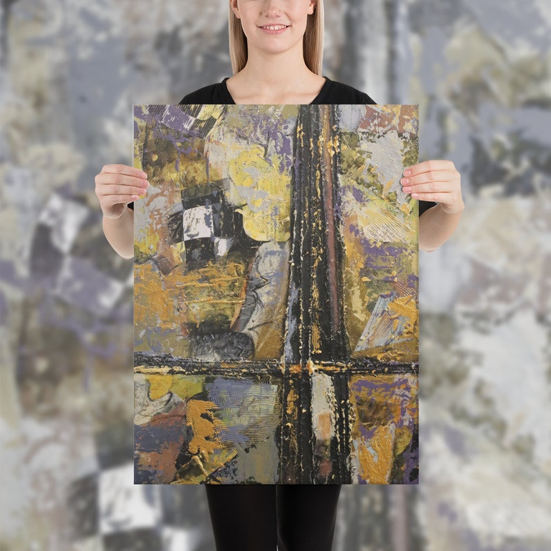 Crossroads Abstract Mixed Media Original Painting Canvas Print Giclee ...