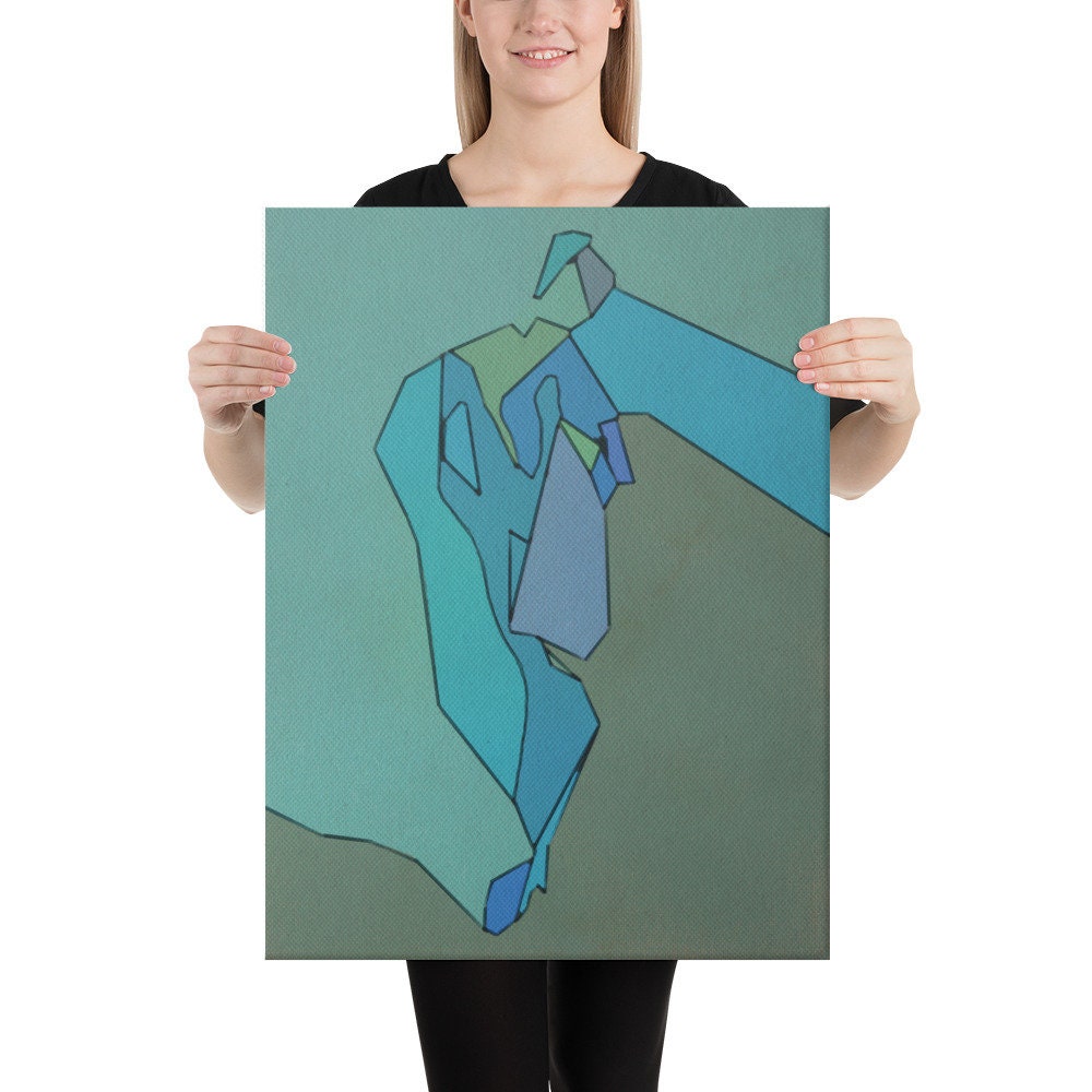 The Bather III - Abstract Figure Painting Nude Woman Bathing Canvas ...