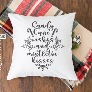 Candy Cane Deseos y mistletoe Kisses SVG / Navidad SVG / Navidad camisa svg / cartel de Navidad svg / Holiday svg / Candy cane svg / dxf