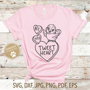 Vintage Valentine inspired Be My Tweet Heart SVG | Valentine&#39;s Day svg | valentines svg | vintage valentine svg | fun valentine | dxf