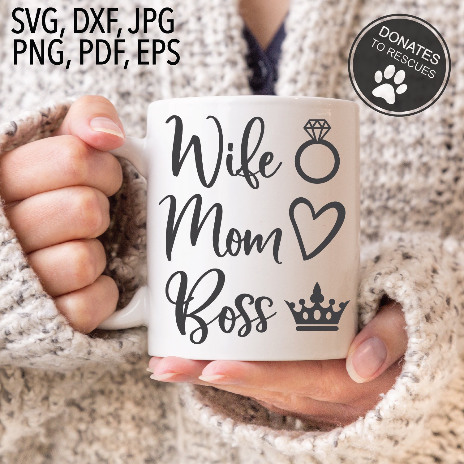 Wife Mom Boss SVG | Mom Life Svg | Mom Svg | Wife Svg | Mother's Day ...