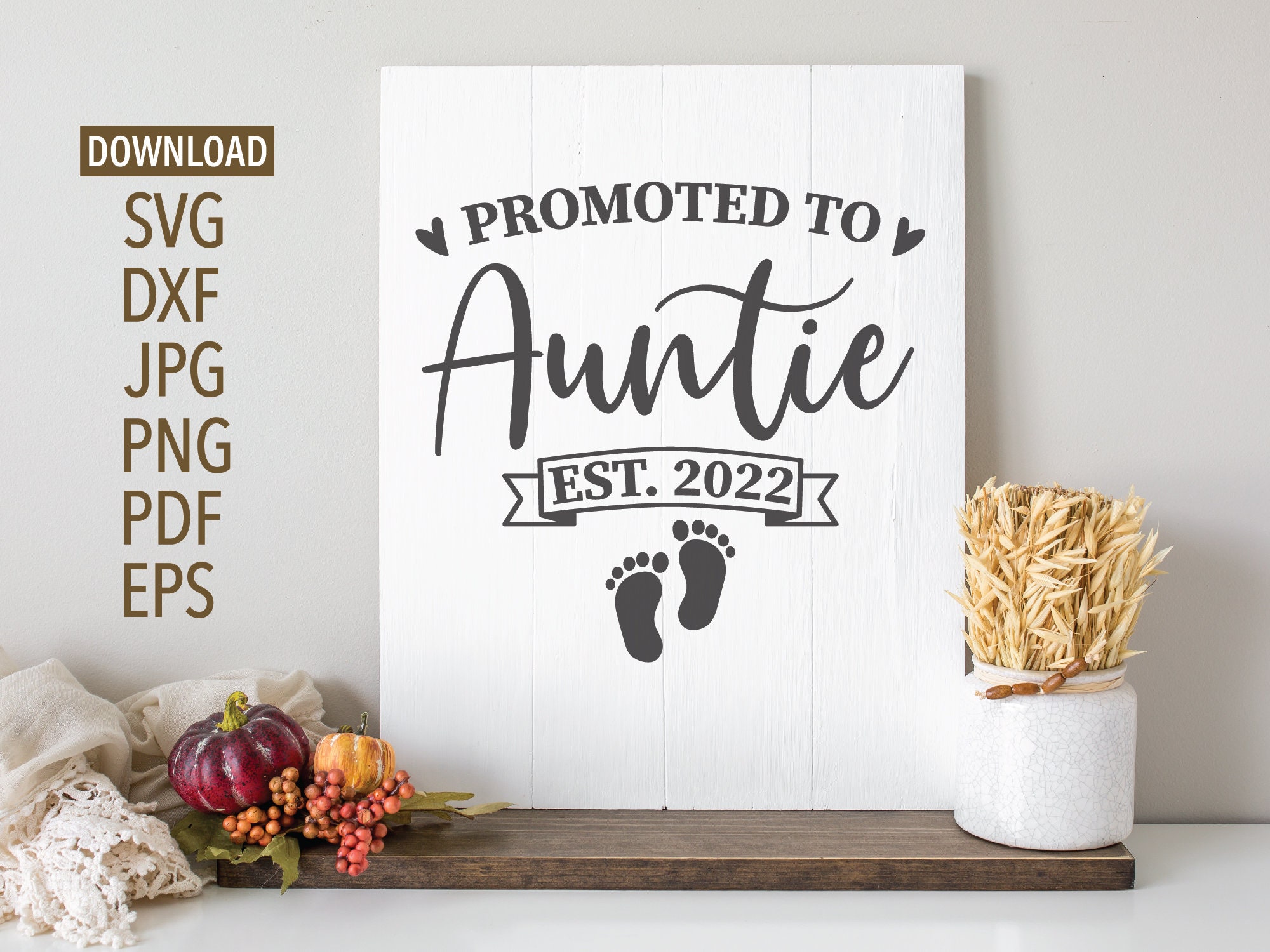 Promoted to Auntie Est. 2022 SVG New Aunt Svg Family Svg  Etsy