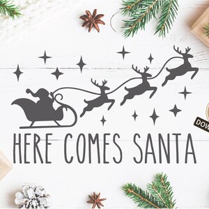 Hier komt Santa SVG | Kerst SVG | Santa SVG | Kerst shirt SVG | Kerst teken SVG | Santa's slee SVG | Vakantiewoningen SVG | winter SVG