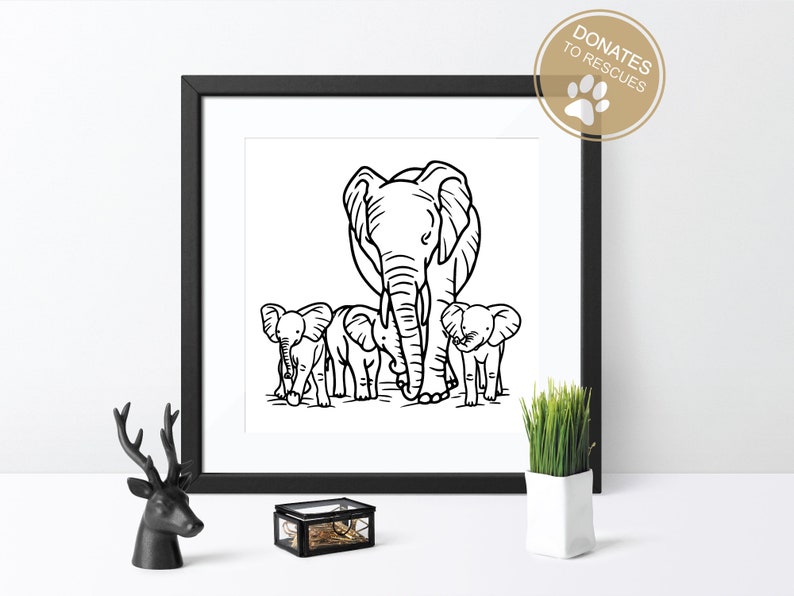 Download Mama and Three Baby Elephants Clipart SVG Cricut ...
