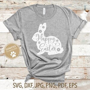 Happy Easter Bunny Stencil SVG | Easter bunny svg | Happy Easter svg | Easter svg | Cricut, Silhouette + More | Easter | Easter Printable