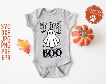 La mia prima variante BOO SVG / Baby Halloween SVG / Cricut, Silhouette - più / Halloween svg / ghost svg / baby svg / 1st halloween svg / dxf