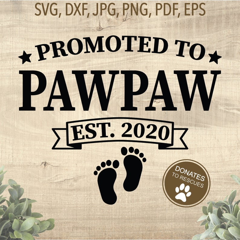 Download Promoted to PAWPAW est. 2020 SVG new Grandpa svg dad svg | Etsy