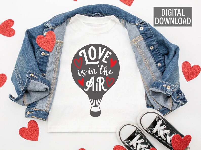 Download Love is in the air svg Hot Air Balloon svg Valentine's | Etsy