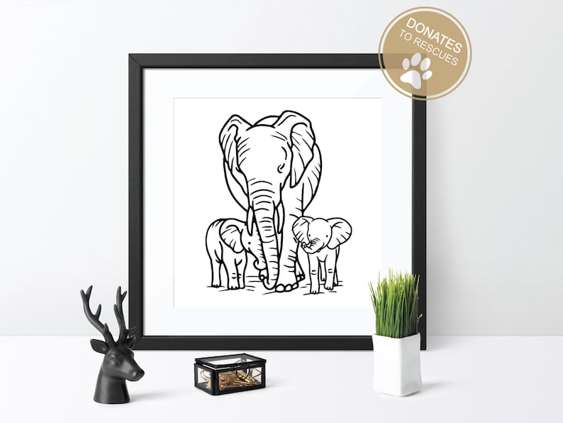 Download Mama and two Baby Elephants Clipart SVG Cricut Silhouette ...