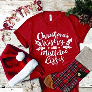 Deseos de Navidad y Besos de Muérdago SVG Dxf ? Navidad SVG ? Camiseta de Navidad svg Vacaciones ? Invierno ? Feliz Navidad Archivos de corte ?