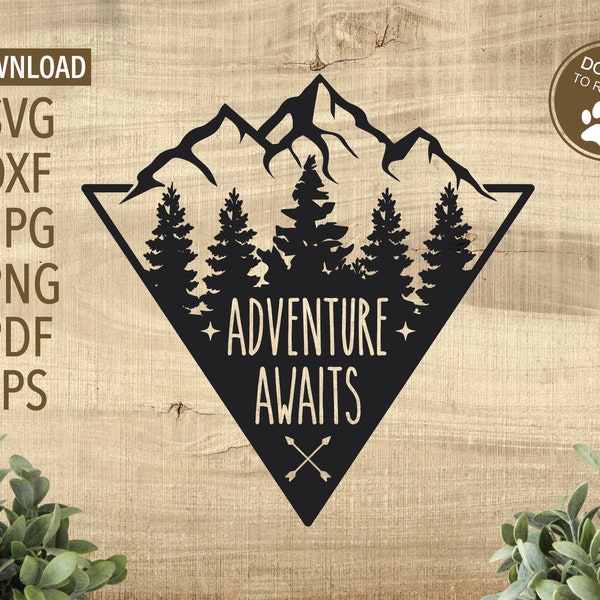 Adventure Awaits SVG | Adventure svg | adventure shirt svg | DXF | Adventure | camping svg | camping | Hiking | Exploring | Commercial Use