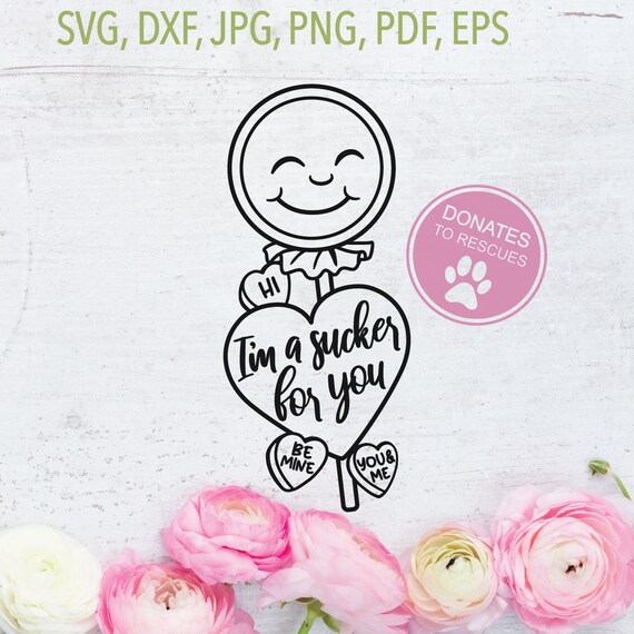Download Vintage Valentine Inspired I M A Sucker For You Svg Etsy