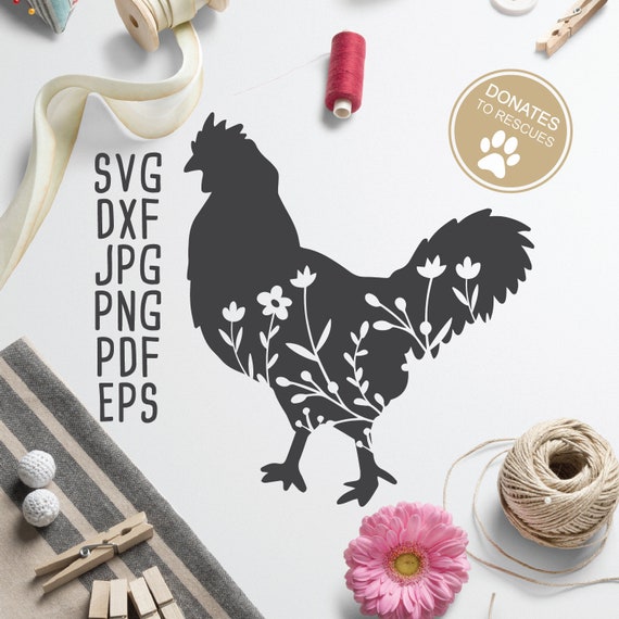 Download Floral Chicken Silhouette Svg Hen Paper Cut File