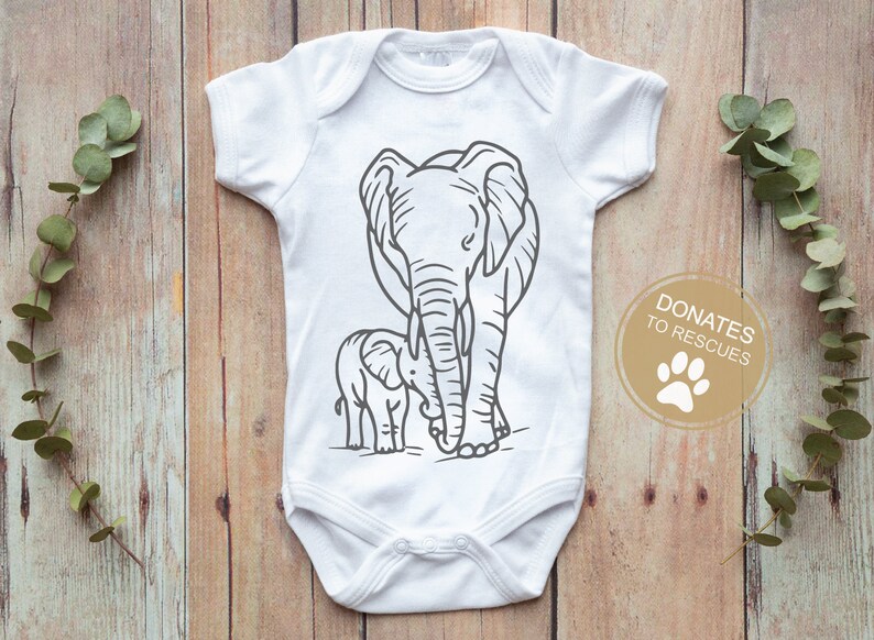 Mama and Baby Elephant Clipart SVG Cricut Silhouette More | Etsy