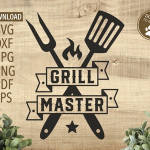 Grill Master SVG / BBQ SVG / Cricut, Silhouette + Más / grill svg / día del padre svg / parrillado svg / barbacoa svg / papá svg / barbacoa svg