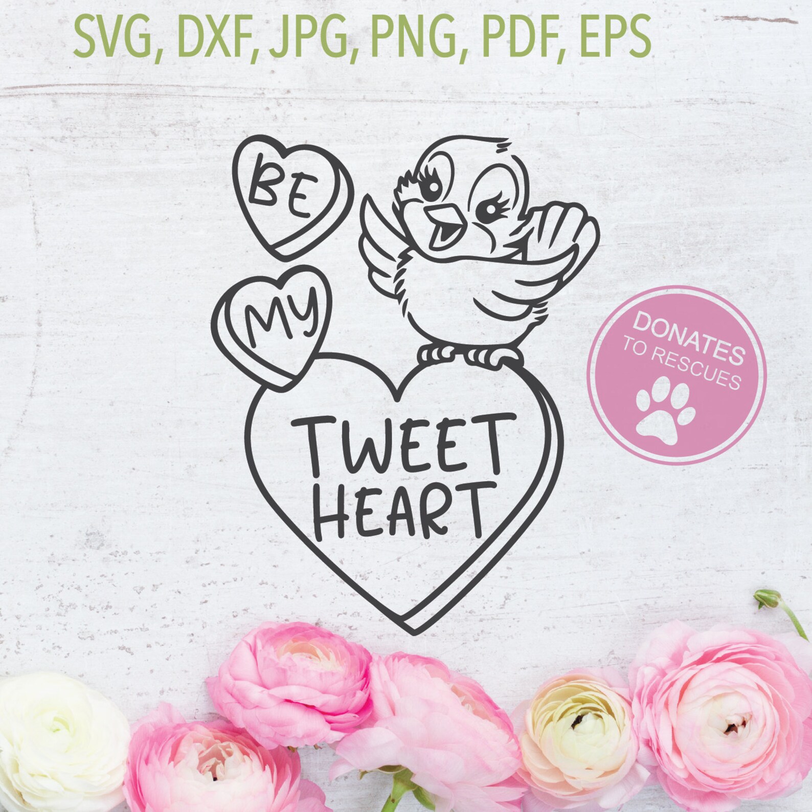 Vintage Valentine Inspired Be My Tweet Heart SVG | Etsy