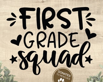 First Grade Kader SVG | Zurück zur Schule SVG | Schule Svg | Lehrer Svg | Cricut, Silhouette + mehr | erster Schultag | Schule geschnitten Datei