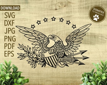 Vintage Eagle SVG | Bald Eagle SVG | Patriotic svg | eagle clipart | Cricut Cut File | eagle cut file | 4th of July svg | American Eagle svg