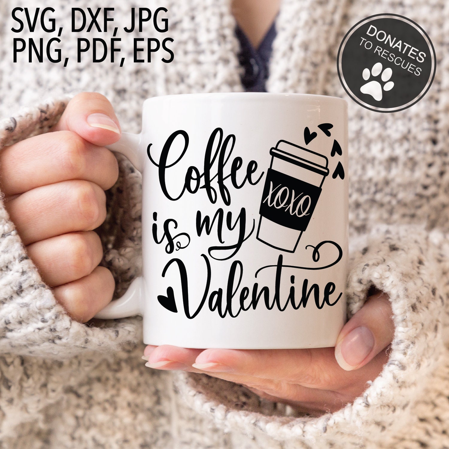 Coffee is my Valentine SVG Valentine's Day svg | Etsy