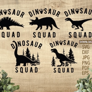 Dinosaur Squad  Dinosaur SVG Bundle | Family shirts svg | fun design for the whole family of a Dino lover | Cricut, Silhouette + More | DXF