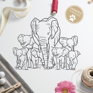 Download Mama And Two Baby Elephants Clipart Svg Cricut Silhouette Etsy
