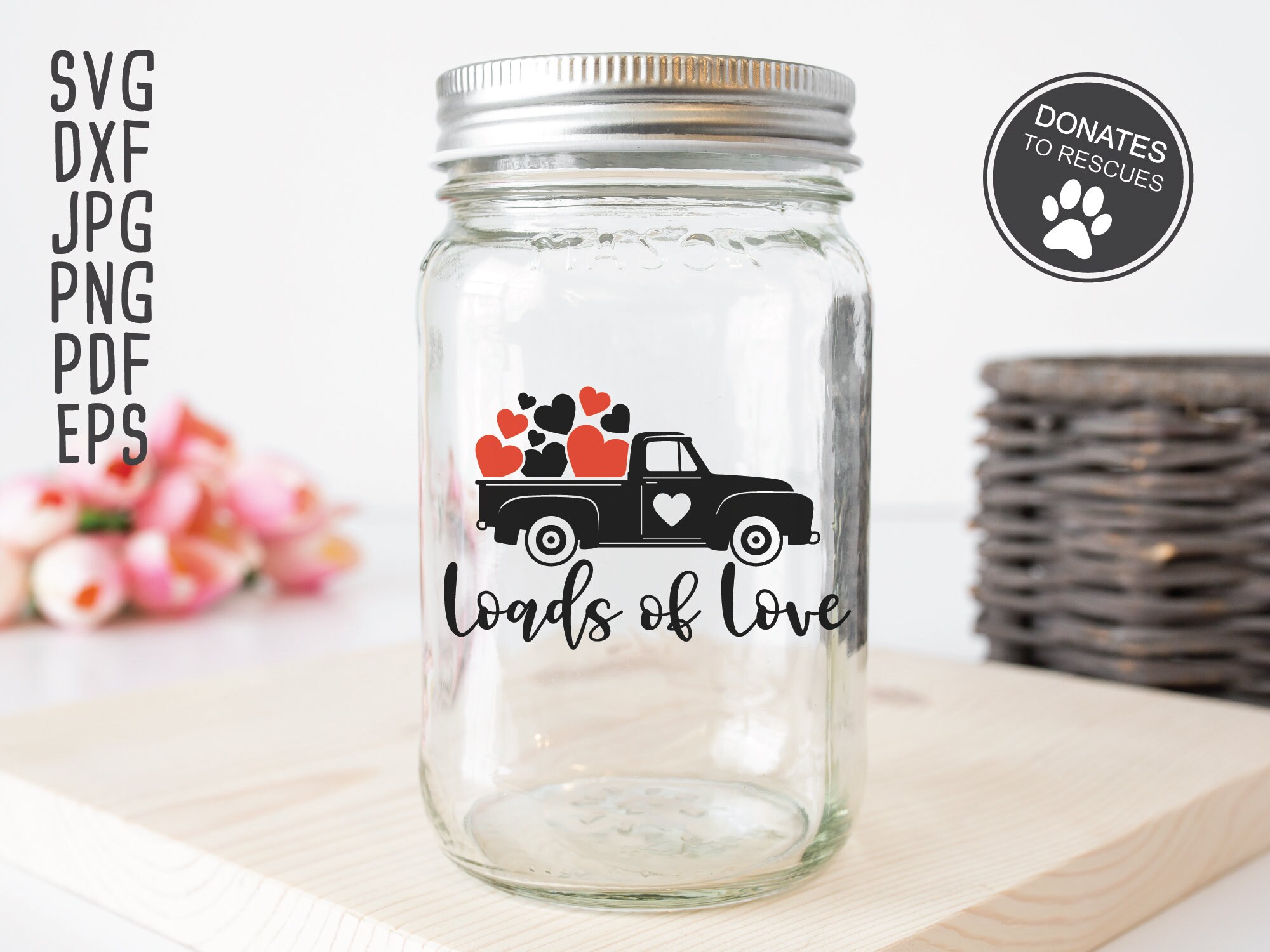 Loads of Love Svg | Valentines Vintage Truck Svg | Cricut, Silhouette ...