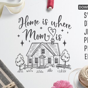 Zuhause ist, wo Mama SVG ist | Muttertag SVG | Cricut, Silhouette + Mehr | Digitaler Download | Mama svg | Mama Zitat svg | Familie svg