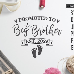 Promovido para Big Brother est. 2026 | SVG | big brother svg | família svg | gravidez svg | novo bebê svg | bebê svg | uso comercial gratuito svg |