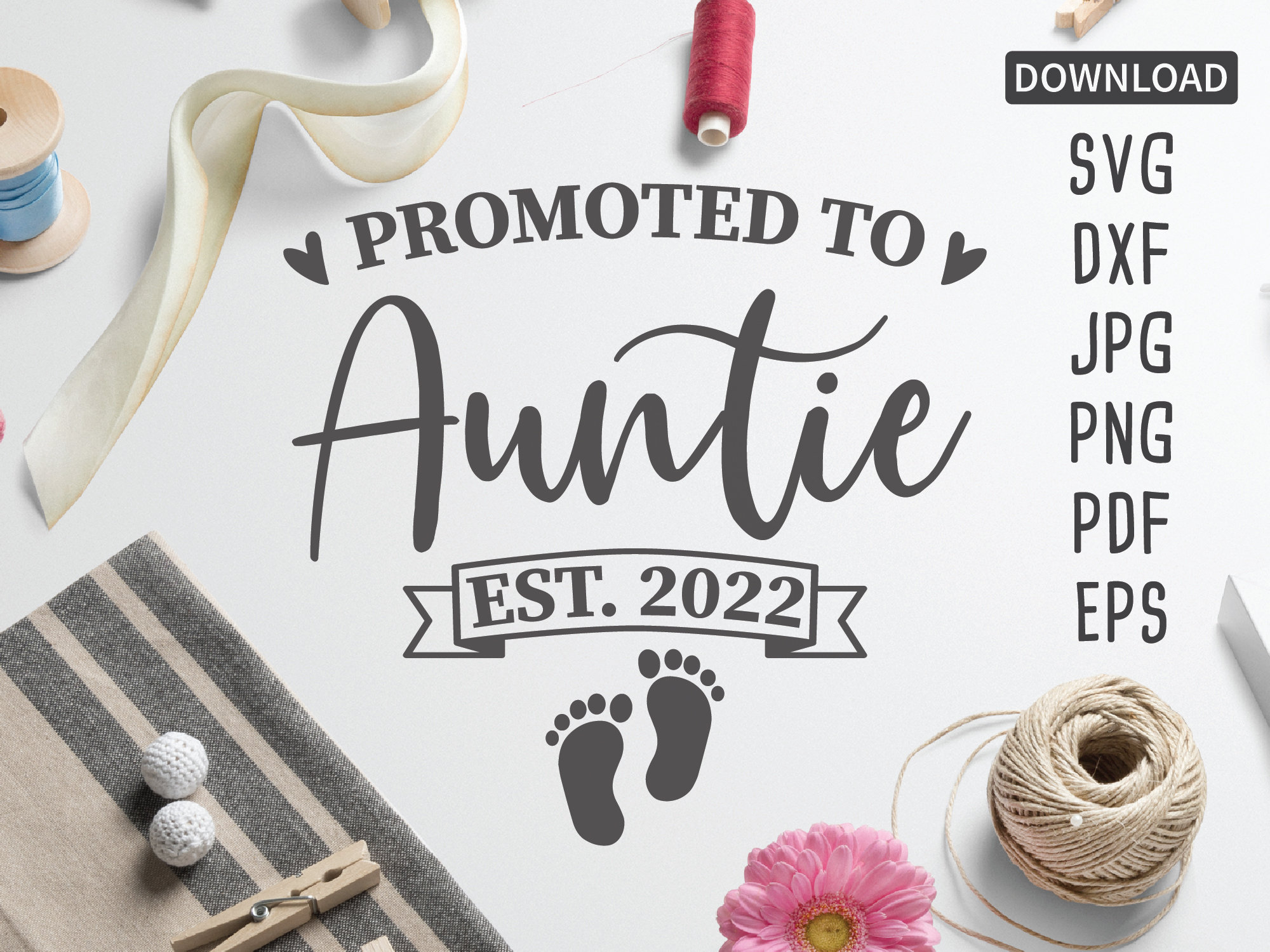 Promoted to Auntie Est. 2022 SVG New Aunt Svg Family Svg  Etsy