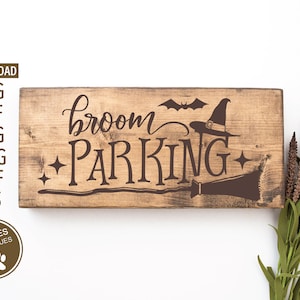 Bezem parking SVG | Halloween SVG | Cricut, silhouet + meer | heks SVG | Halloween teken SVG | Heks bezem SVG | commercieel gebruik OK SVG