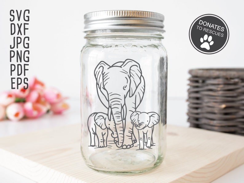 Download Mama and two Baby Elephants Clipart SVG Cricut Silhouette ...