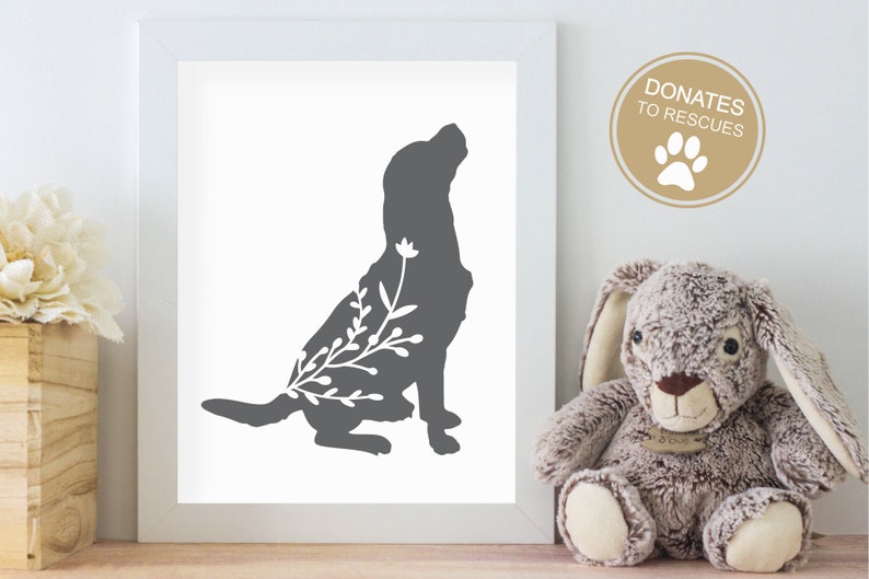 Download Floral Dog Silhouette SVG Great for cut paper htv more | Etsy