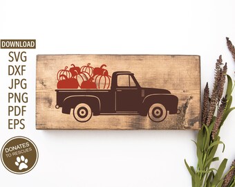 Vintage Fall Truck Clipart SVG | Thanksgiving Truck svg | Cricut, Silhouette + More | fall svg | fall clipart | Pumpkin svg | truck svg