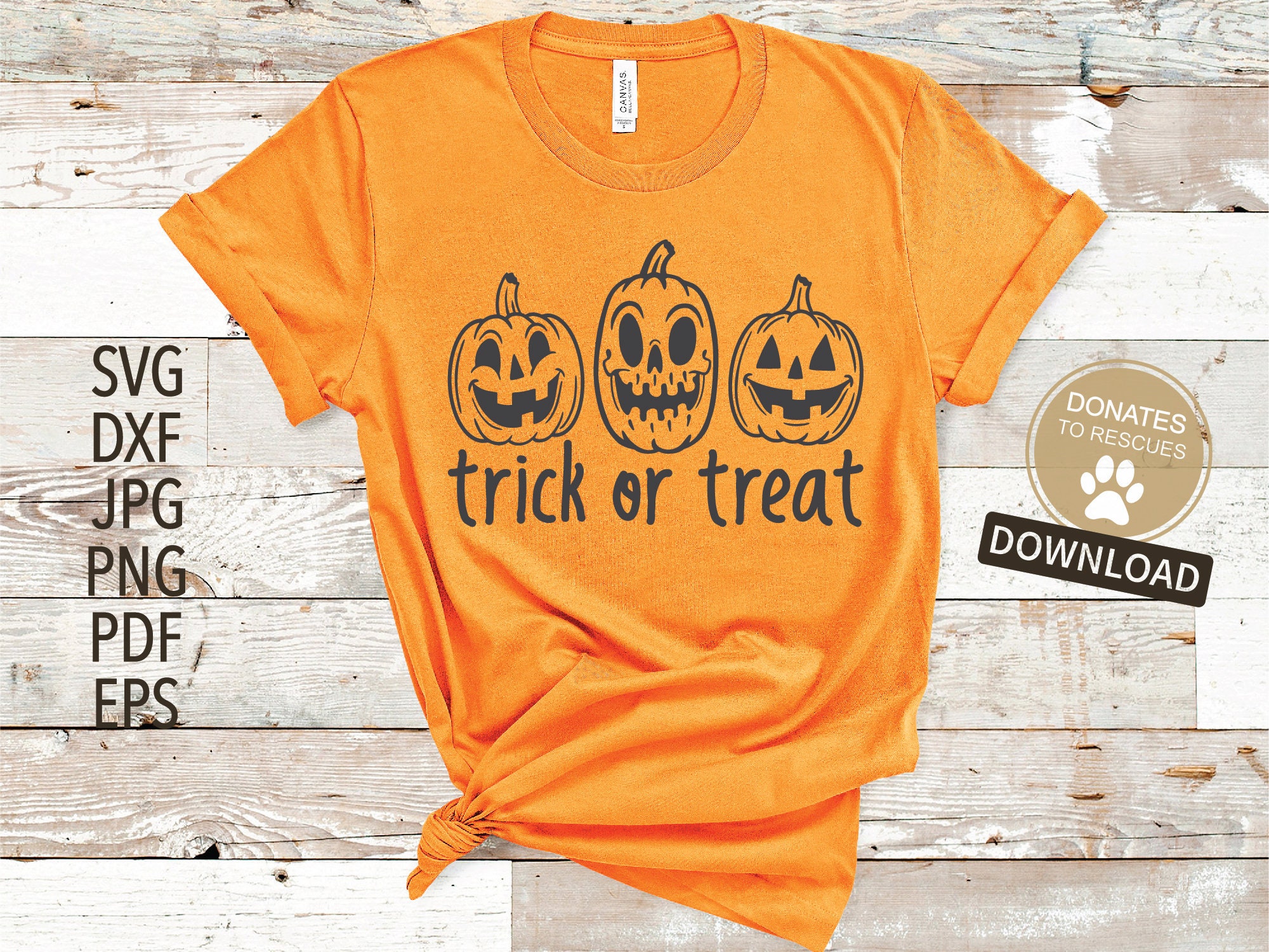 Trick or Treat Pumpkins Halloween SVG | Fun Trick or Treating Shirt SVG ...