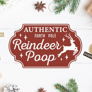 Reindeer Poop Funny Christmas Label SVG Horizontal Version / Christmas svg / Cricut, SIlhouette + More / Reindeer svg / funny christmas svg