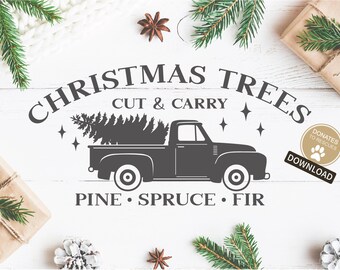 Julgranar julskylt SVG | Klipp och bär svg | Jultröja svg | Jul SVG | Semester svg | bondgård jul SVG | dxf