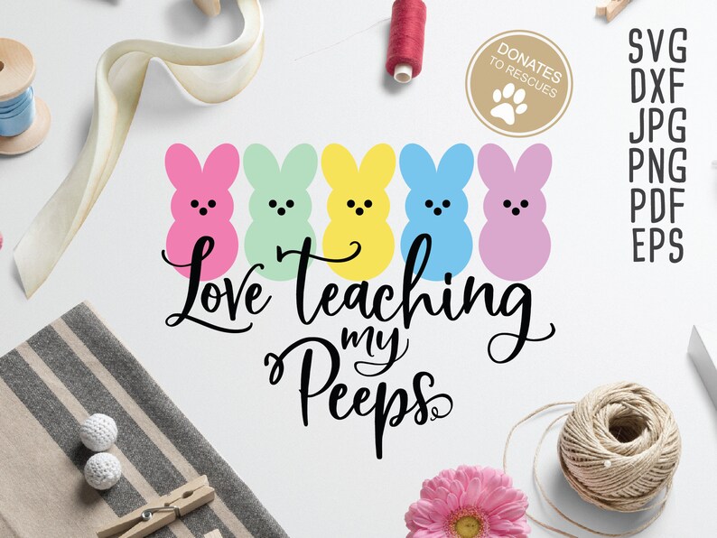 Download Love Teaching My Peeps Easter SVG Teacher svg Teacher | Etsy