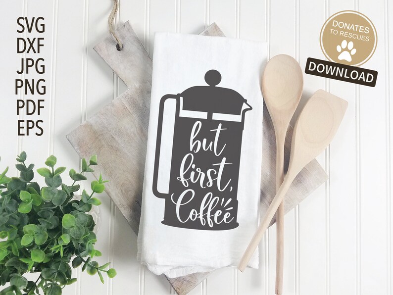 Download But first coffee French Press SVG Cricut Silhouette More | Etsy