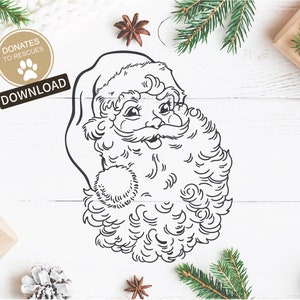 Vintage Style Santa Clipart SVG | Dxf | Christmas SVG | Christmas shirt svg | Holiday | Winter | Santa SVG | Cut Files | Santa Claus Svg |