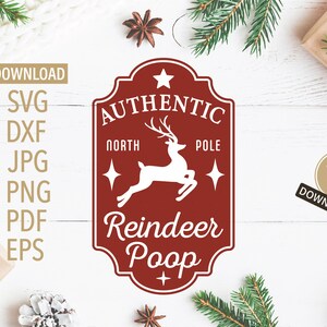 Reindeer Poop Funny Christmas Label SVG / Christmas svg / Cricut, SIlhouette + More / Reindeer svg / funny christmas svg / Christmas png dxf