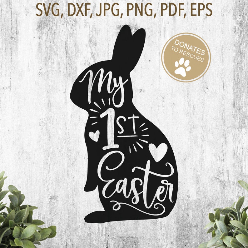 My First Easter SVG first Easter svg Easter svg Happy Easter svg Easter bunny svg Silhouette, Cricut More Baby's first Easter image 2